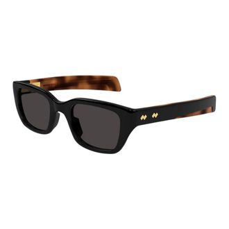 Bottega Veneta Accessoires, unisex, Zwart, ONE Size, Nylon, Bv 1393S Rechthoekige Zonnebril