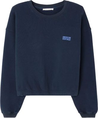 American Vintage Felpa Izubird con logo - Blu