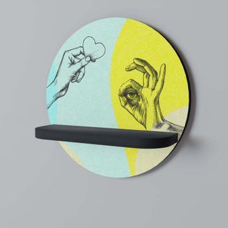 OEM Lenguaje Corporal Estante Redondo Negro