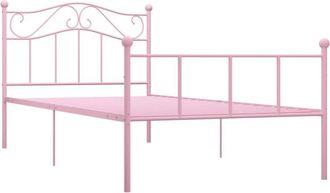 vidaXL 284537 Bed Frame without Mattress Pink Metal 90x200 cm Vidaxl