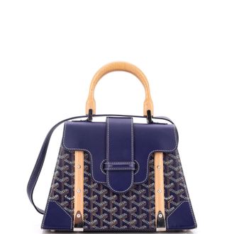 Goyard Saigon Top Handle Bag Coated Canvas with Leather PM