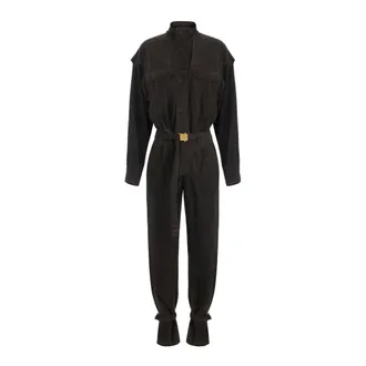Elisabetta Franchi Denim jumpsuit - female - Elisabetta Franchi - Jumpsuits - Brown - XS - Jumpsuits & Playsuits