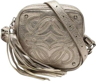 Loewe Pre-owned Cross Body Bags, female, Gray, Size: ONE SIZE Pre-owned Leather Crossbody Bag