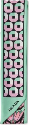 Prada silk scarf - women - Silk - One Size - Green