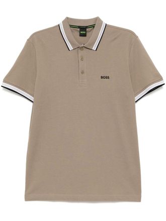 BOSS logo-embroidered polo shirt - men - Cotton - 4XL - Brown