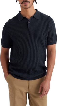 Seasalt Cornwall Koeswik Ribbed Organic Cotton Polo in Maritime at Nordstrom, Size Xx-Large