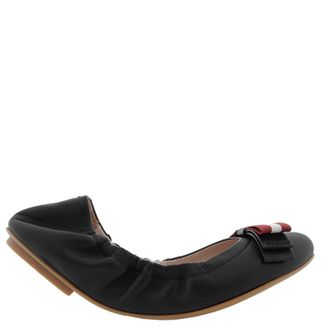 Bally Beata Leather Ballerina Flats, Brand Size 35.5 ( US Size 5 )