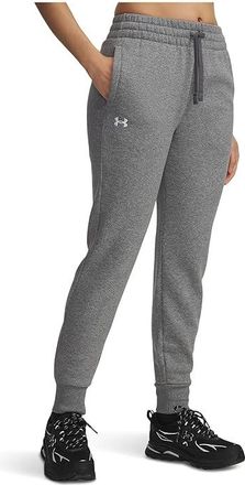 Under Armour Rival Fleece Joggers Womens Casual Pants Castlerock Light Heather/White : 2XL (US 18) R, Cotton/Polyester