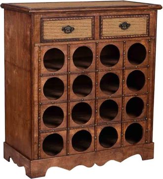 Wanderlust Deco Baul botellero de madera marrón 63x31x69.5h cm