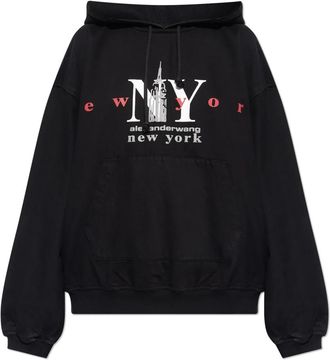 Alexander Wang Bedrukte hoodie - Dames - Hoodies - Zwart - XS - Katoen - Hoodies & sweatvesten