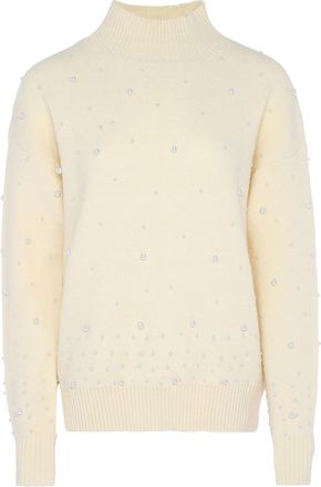 Faina trui met parels Dames wolwit