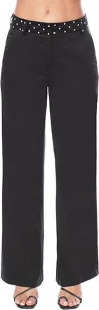 Isaac Mizrahi New York Sateen Pants in Black White Dot at Nordstrom, Size 16