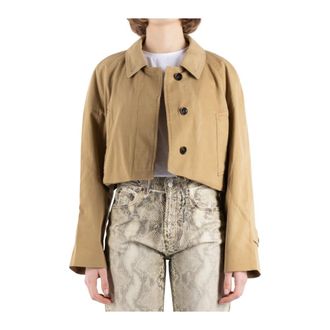 Acne Studios Chaqueta de Algod&oacute;n Ocre - Jackets - Mujer - Marr&oacute;n - S