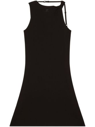 Courrèges strap-detail jersey minidress - Black