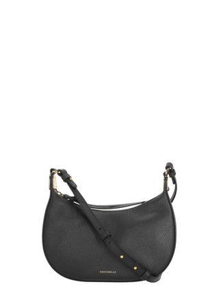 Coccinelle Crescent-Shaped Textured Leather Shoulder Bag