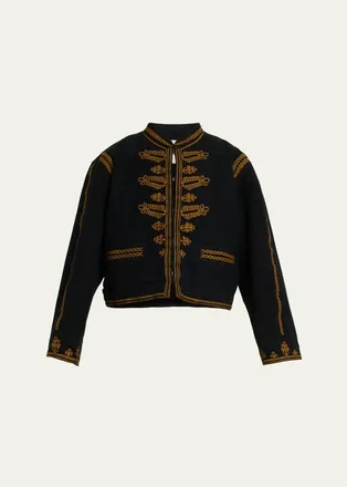 Isabel Marant Emalia Embroidered Military-Style Jacket
