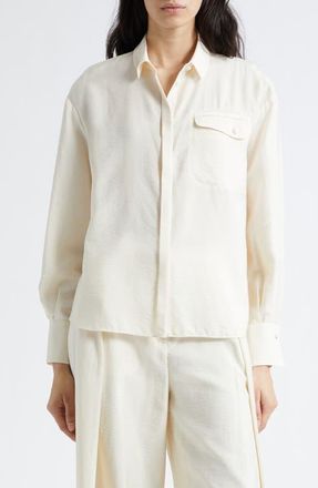 Emporio Armani Button-Up Shirt in Ivory at Nordstrom, Size 12 Us