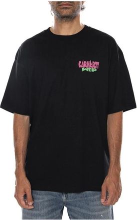 Carhartt Work in Progress Tops, Heren, Zwart, L, Katoen, S/S Luggage Label T-Shirt