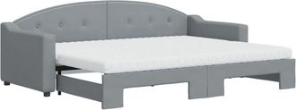 vidaXL Vidaxl - Sof&aacute; Cama Nido Con Colch&oacute;n Tela Gris Claro 80x200 Cm