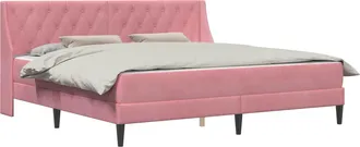 vidaXL Estructura De Cama Con Colch&oacute;n Rosa 200 X 200 Cm Terciopelo Vidaxl