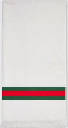 Gucci Terrycloth Beach Blanket With Web, White, Cotton