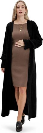 Nom Maternity Emaline Full Length Maternity Cardigan in Black at Nordstrom, Size X-Large
