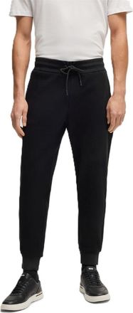 HUGO BOSS Mens Lamont Solid Patterned Slim Joggers in Black - Size X-Large