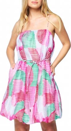Ciebon Viola Cami Bubble Hem Mini Dress In Pink Multi