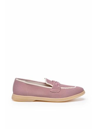 Eleventy Pink Fabric Rubber Loafer