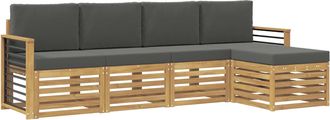 vidaXL Conjunto De Sof&aacute;s De Exterior 5 Uds. Blanco Y Antracita Vidaxl