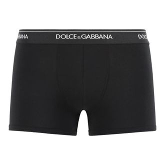 Dolce & Gabbana Bottoms, male, Black, Size: 2XL Two-pack Cotton Boxers