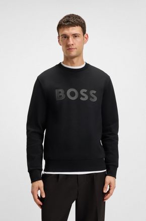 Boss Green by Hugo Boss Sweatshirt BOSS GREEN Salbo, Herren, Gr. XXL, schwarz (schwarz001), Sweatware, Obermaterial: 95% Baumwolle, 5% Elasthan, unifarben, regular fit, Rundh