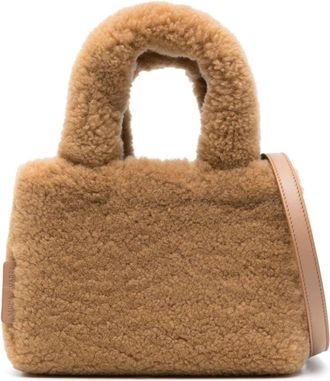 Amina Muaddi Amini Giuly shearling tote bag - women - Sheep Skin/Shearling - OS - Brown