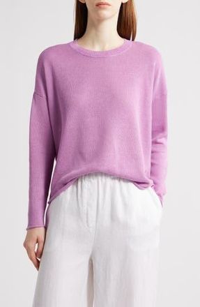 Eileen Fisher Crewneck Organic Linen & Organic Cotton Sweater in Frlil at Nordstrom Rack, Size Xx-Small