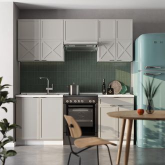 Vicco Mueble De Cocina Fame-line, Gris/beige/blanco, 200 Cm, Et Antracita, Vicco