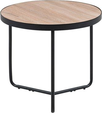 Beliani Beliani - Industrial Coffee Table Light Wood Top Black Metal Legs Melody Small