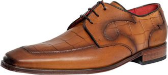Jeffery West Croco L Leren Derby Schoenen, Bruin