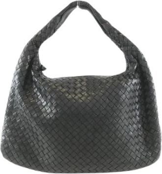 Bottega Veneta Pre-owned Leren Schoudertas - Dames - Vintage Handtas - Zwart - ONE Size - Leer - Vintage