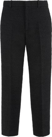 Gucci Wollen Boucl&eacute; Broek - Dames - Straight fit broeken - Zwart - M - Wol - Broeken
