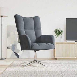 vidaXL Sedia Relax Grigio Scuro in Velluto - Vidaxl