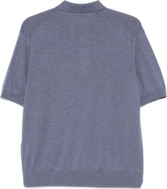 Eleventy Womens Fine-Knit Polo Shirt Blue Ss25 M