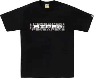 A Bathing Ape Lux Sport Pattern Box Logo Tee Black 1K80-110-050-BLACK