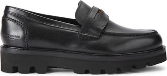 Kurt Geiger Mens Leather Brompton Penny Loafers - Black - Size UK 8