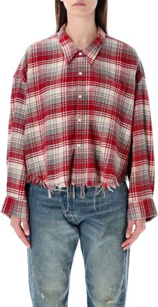 R13 Drop Neck Check Flannel Shirt