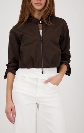 Monari Blouson MONARI Jacke Nylon, Damen, Gr. 38, dk chocolate, Web, Obermaterial: 60% Polyester, 40% Polyamid. Futter: 100% Polyester, unifarben, regular fi