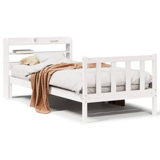 Berkfield Home Bed Frame without Mattress White 100x200 cm Solid Wood Pine