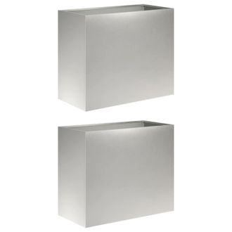 vidaXL Macetero De Jard&iacute;n 2 Uds. Plateado 60 X 30 X 40 Cm Vidaxl