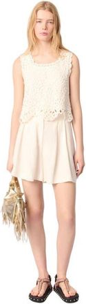 Maje Crochet-knit top in Ecru at Nordstrom, Size X-Small