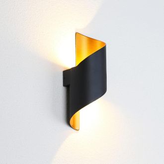 OEM Aplique De Pared Exterior, Espejo De Ba&ntilde;o Led Frontal, Luz Hacia Arriba Y Hacia Abajo, 12w Negro Dorado