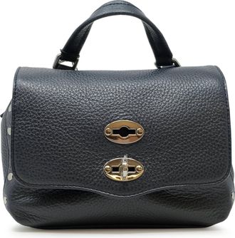 Zanellato 068010-0050000-z0520 Dark Navy Postina Daily Giorno Baby Leather Handbag
